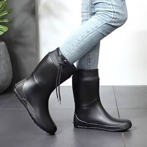 Asgard Women's Mid Calf Rain Boots Collar Gardening Boots 7.5- 8